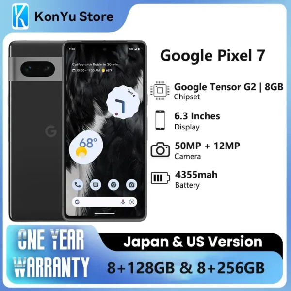 Google Pixel 7 5G Smartphone 8GB 128GB 256GB Google Tensor G2 Octa Core 6.3" 90Hz Screen 50MP IP68 dust water Resistant NFC