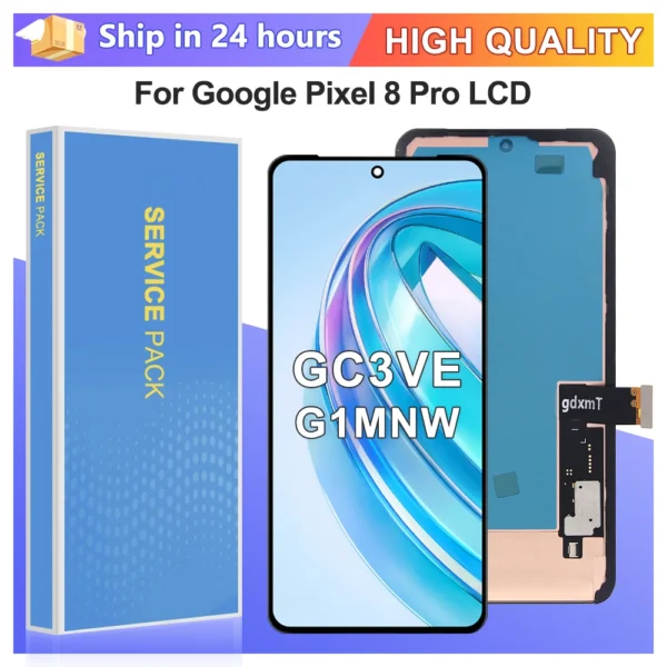 OLED For Google Pixel 8 Pro Lcd Display With Touch Screen Digitizer Assembly For Google pixel 8pro GC3VE, G1MNW Replacement