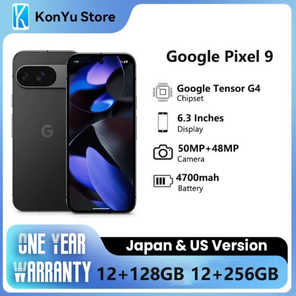 Brand New Google Pixel 9 6.3 inches Google Tensor G4 OLED 120Hz 12GB RAM 128GB&256GB 27W wired 4700 mAh NFC SmartPhone